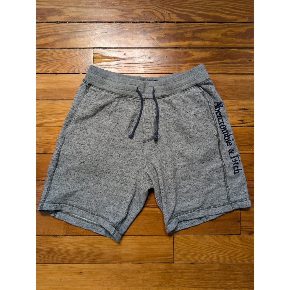 Abercrombie & Fitch Sweat Shorts Mens S Grey Embroidered Logo Y2K Loungewear